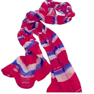 RED, WHITE AND BLUE LIGHTWEIGHT SCARF